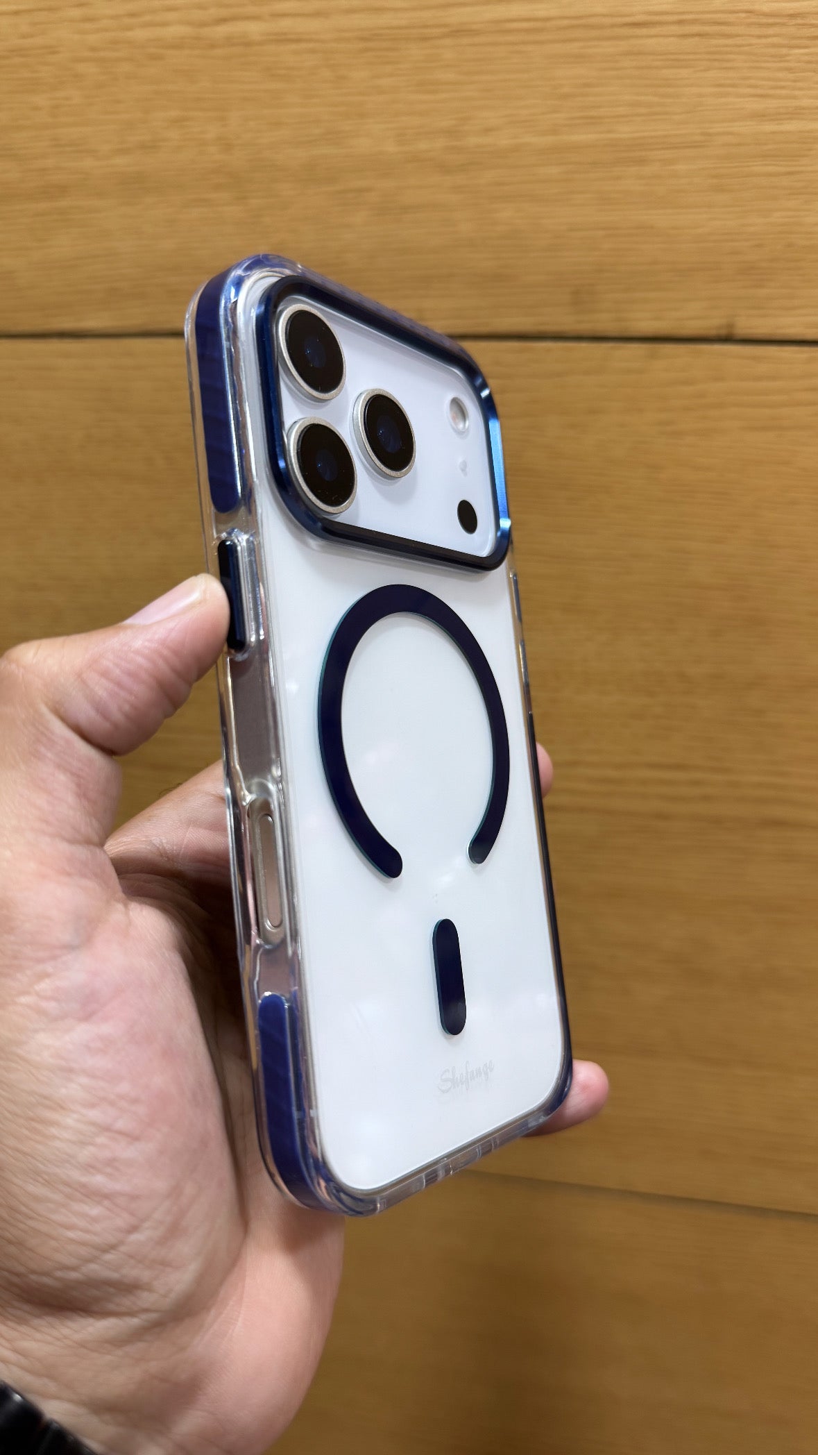 Premium Quality Tough Armour Drop Protection Transparent Case for iPhone 17 Pro (BLUE)