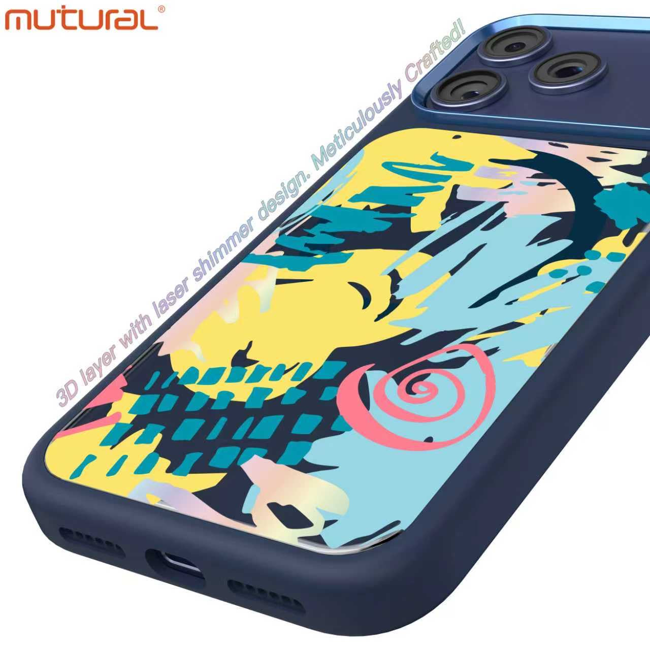 3D Silicon Designer iPhone Case for iPhone 17 Pro (Navy Blue)