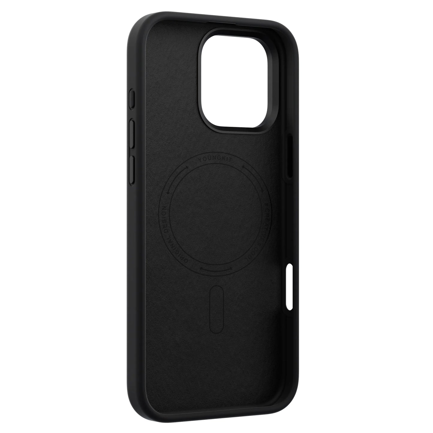 YOUNGKIT Cream Silicone Stand Case for iPhone 16 Pro Max (Black)