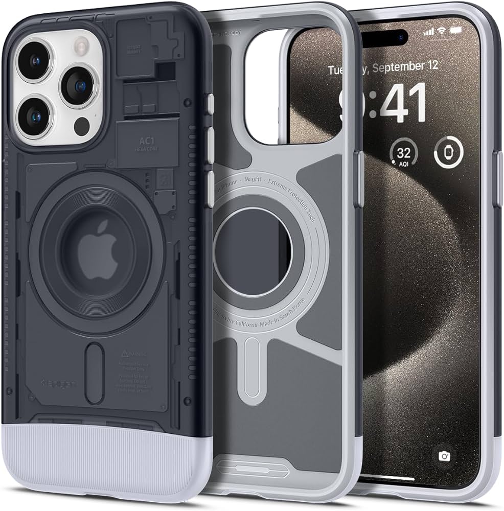 Premium Quality Matte Finish Carbon Case for iPhone 15 Pro Max (Grey)