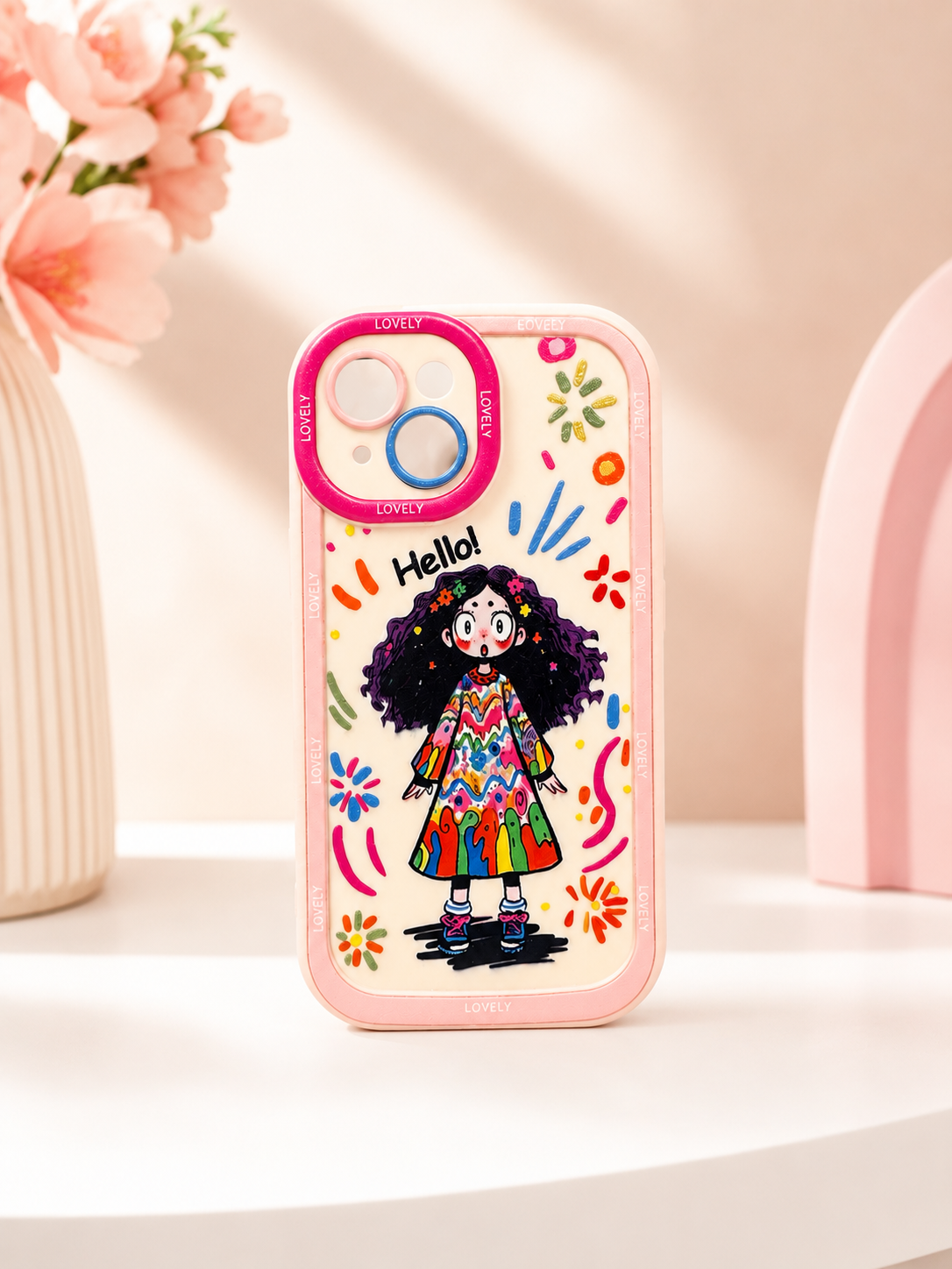 Silicon Charm Case For iPhone15 (Hello Doll)
