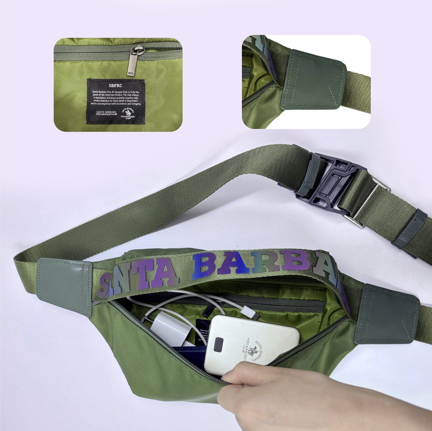Santa Barbara Polo Flynn Series Coloful Unisex Shoulder Bag (Green)