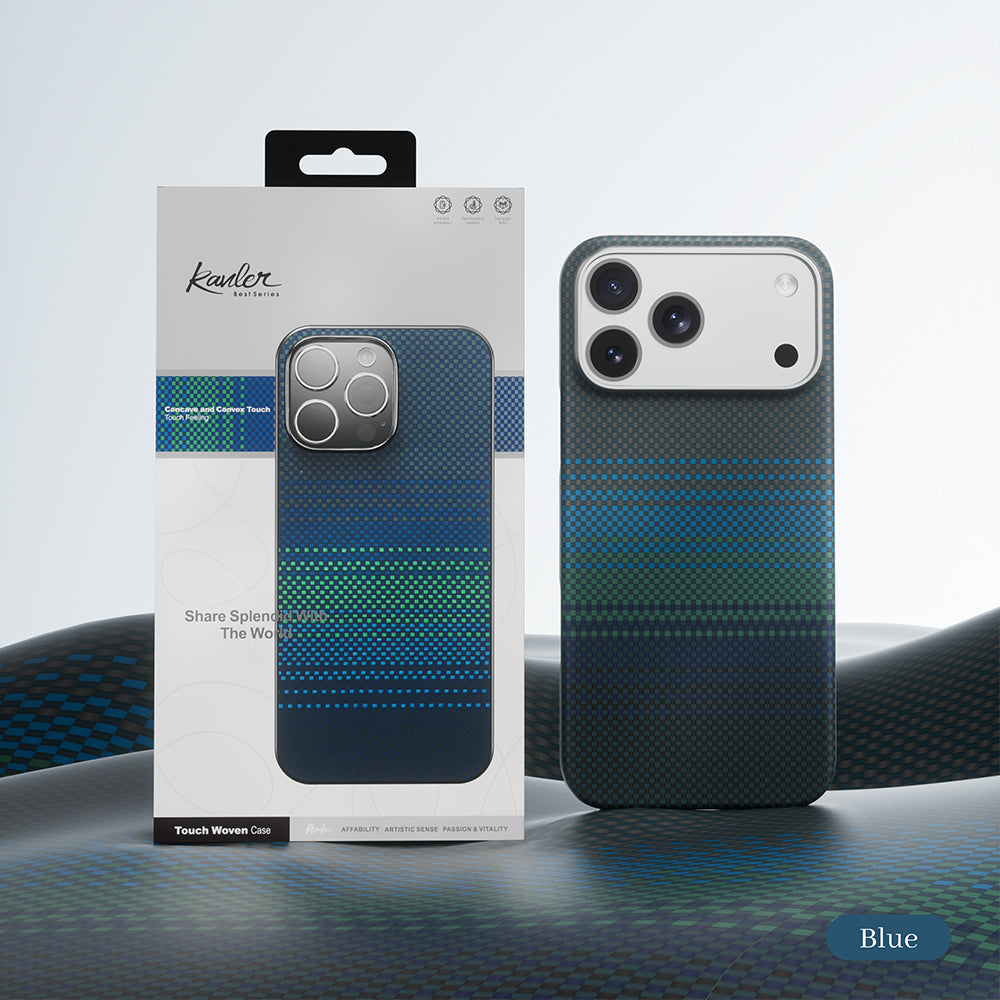 Genuine Kevlar Carbon Fibre Ultra Slim Case for iPhone 17 Pro Max (Blue&Green)