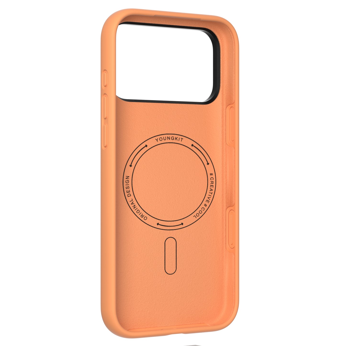 iPhone 17 Pro Max Case | YOUNGKIT Gel Creme Liquid Silicon Camera Stand Series (ORANGE)