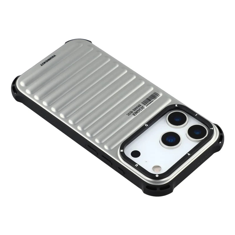 YOUNGKIT Suitcase Textured Luggage Series Magsafe Case for iPhone 17 Pro Max  (Silver)