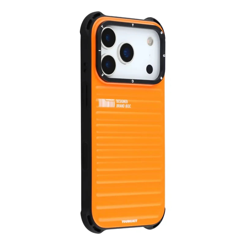 YOUNGKIT Suitcase Textured Luggage Series Magsafe Case for iPhone 17 Pro Max (Orange)