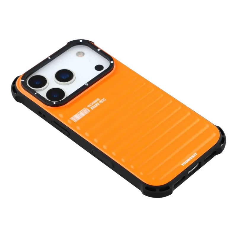 YOUNGKIT Suitcase Textured Luggage Series Magsafe Case for iPhone 17 Pro Max (Orange)