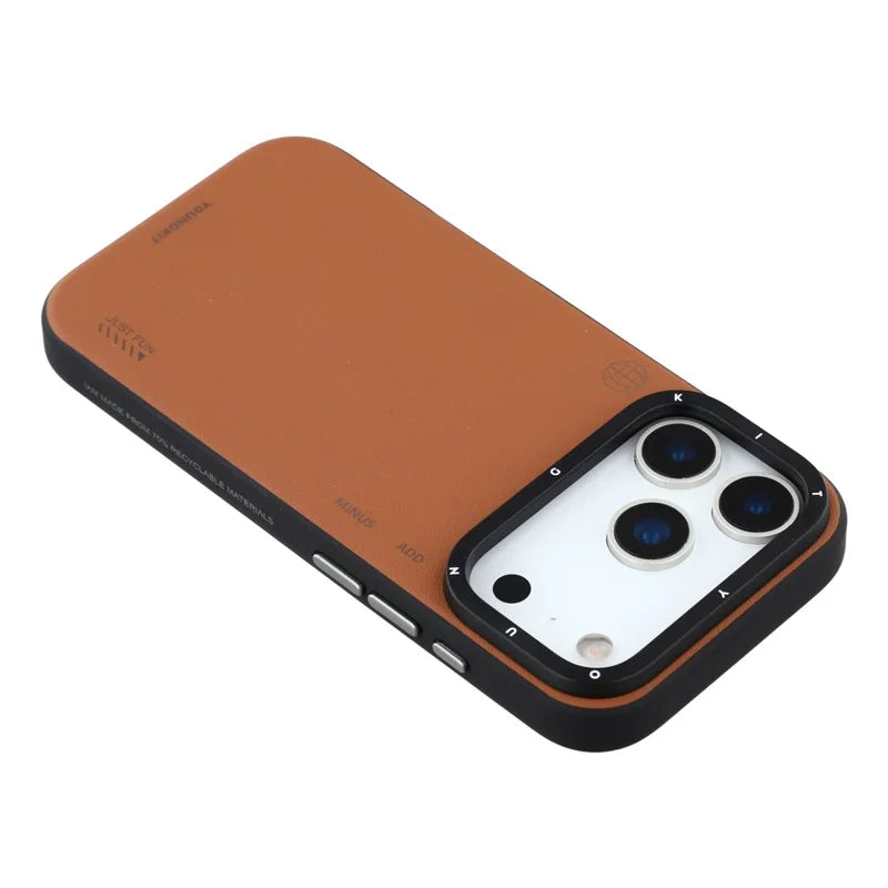 YOUNGKIT Matte Finish Leather Cover with Magsafe for iPhone 17 Pro Max (Tan Brown)