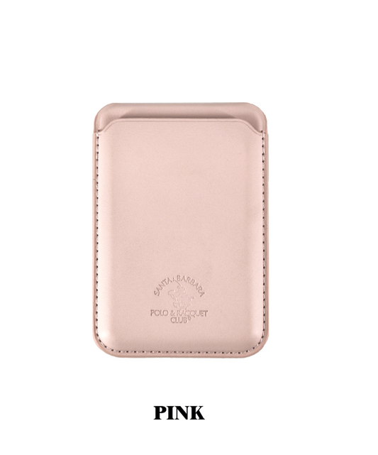 Santa Barbara Polo Raquet Club Avery Series MagSafe PU Leather Card Wallet with Convertible Stand (LIGHT PINK)