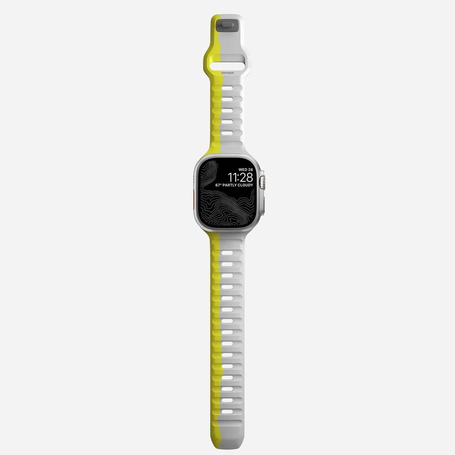 DUAL COLOR Neon Green GREY SPORTS SILICONE BANDS FOR APPLE WATCH 42/44/45/49 mm