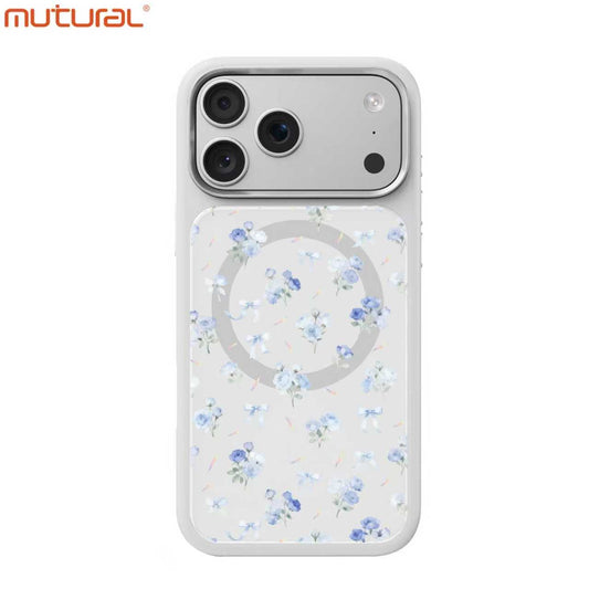 Silicon Protective Magsafe Floral Design Case for iPhone 17 Pro Max (White)