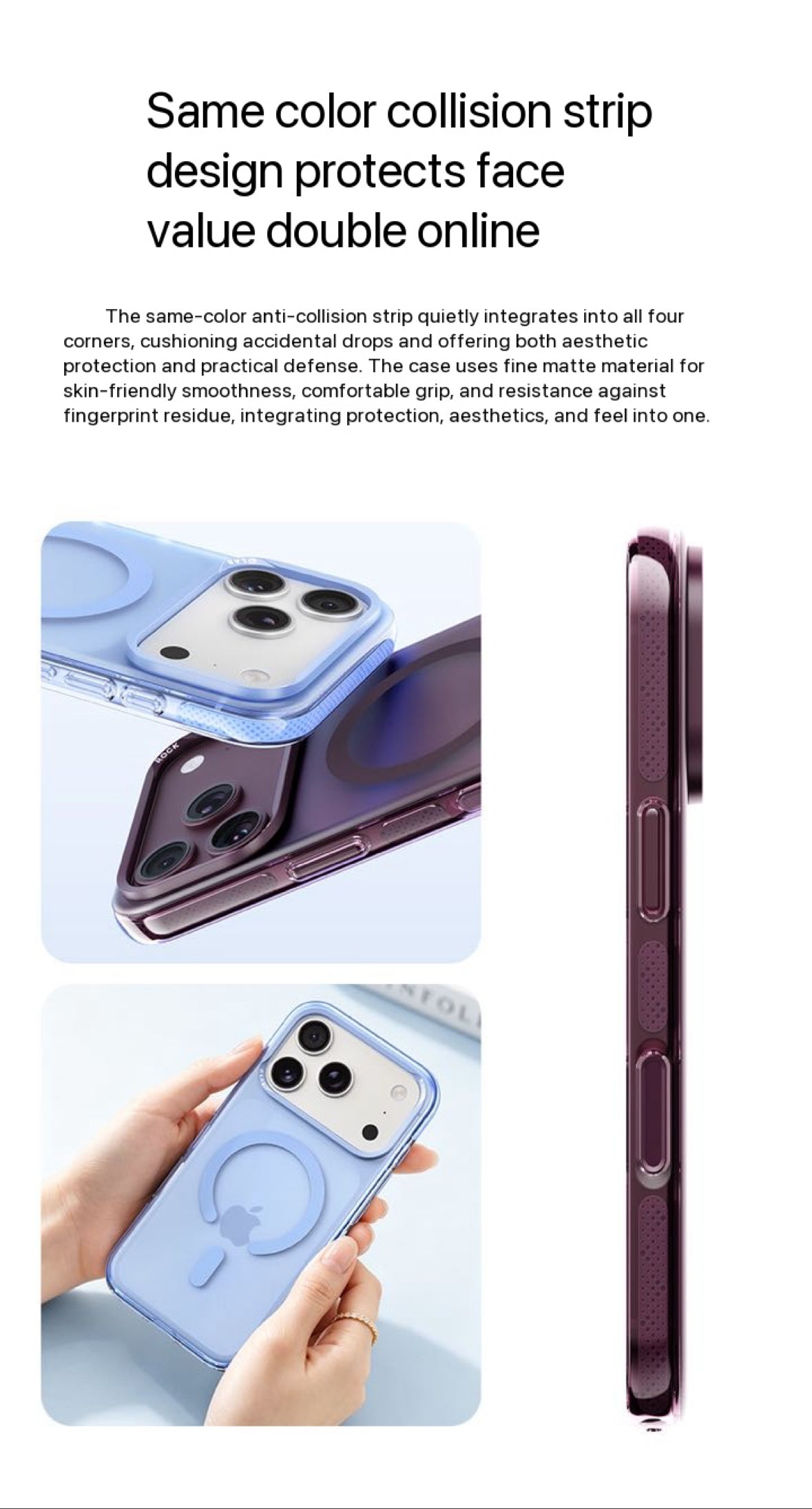Rock Crystal Classic Series Case For iPhone 17 Pro /18 Pro (Sky Blue) (Code:4978)