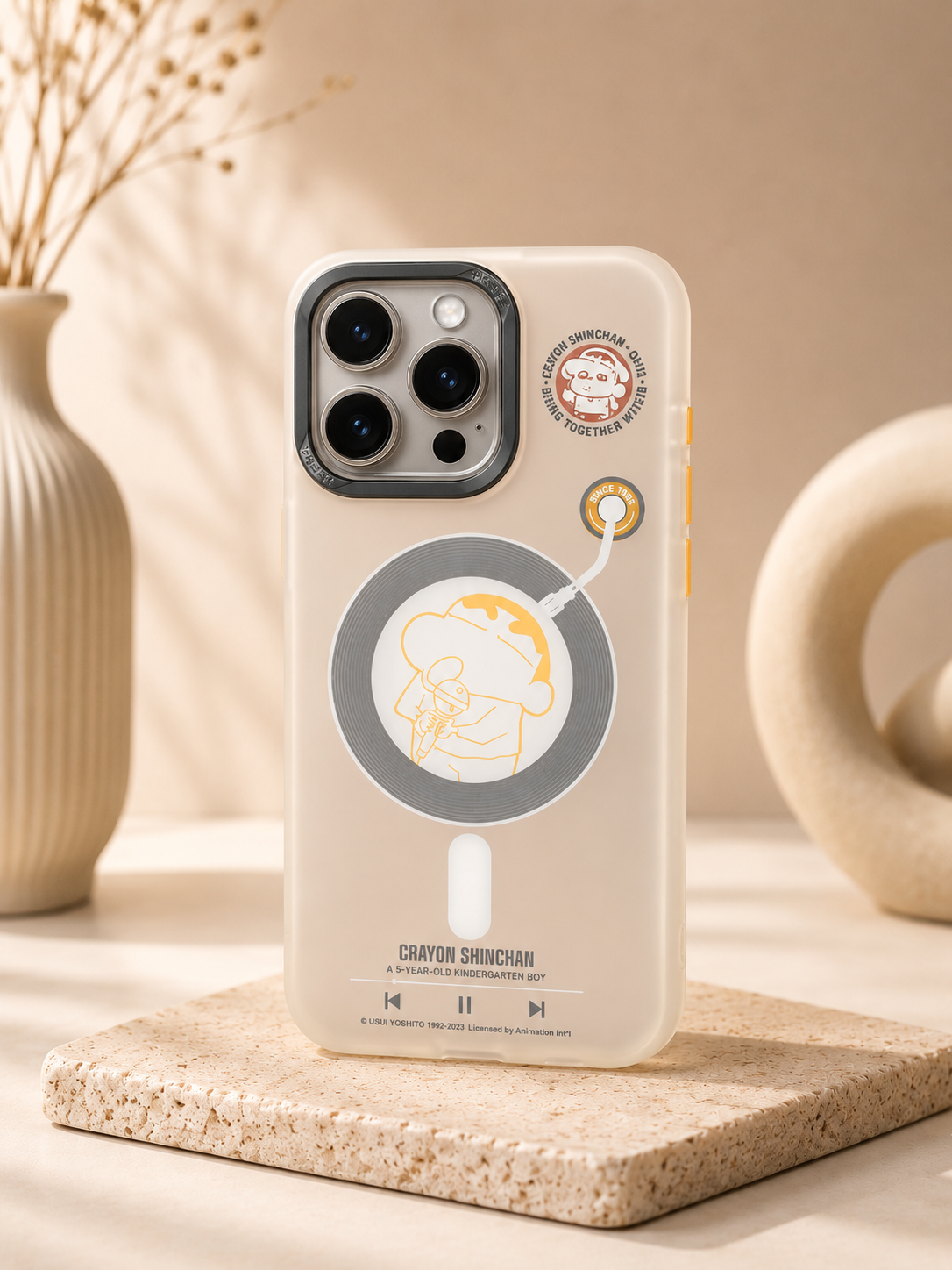 Rock Matte Finish Series Case For iPhone15 Pro Max(ShinChan Radio Class)