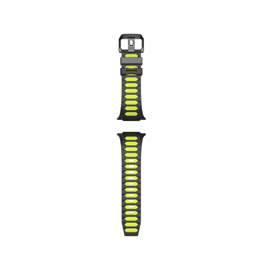 Dual Colour Soft Silicon Band For Apple Watch 44/45/46/49 mm (Neon Green/Black)