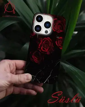 A Case Black Roses Design Silicon case for iPhone 15 Pro