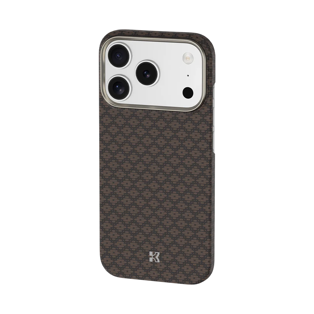 BENKS Armor Grid Armor Air Case built with Kevlar® Case for iPhone 17 Pro Max (Brown)