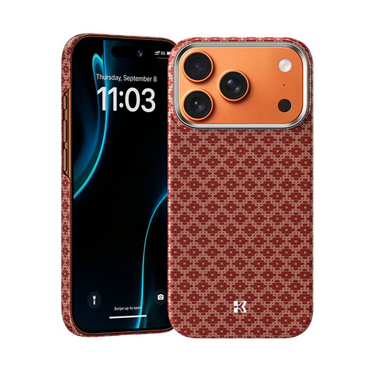 BENKS Armor Grid Armor Air Case built with Kevlar® Case for iPhone 17 Pro (Orange)