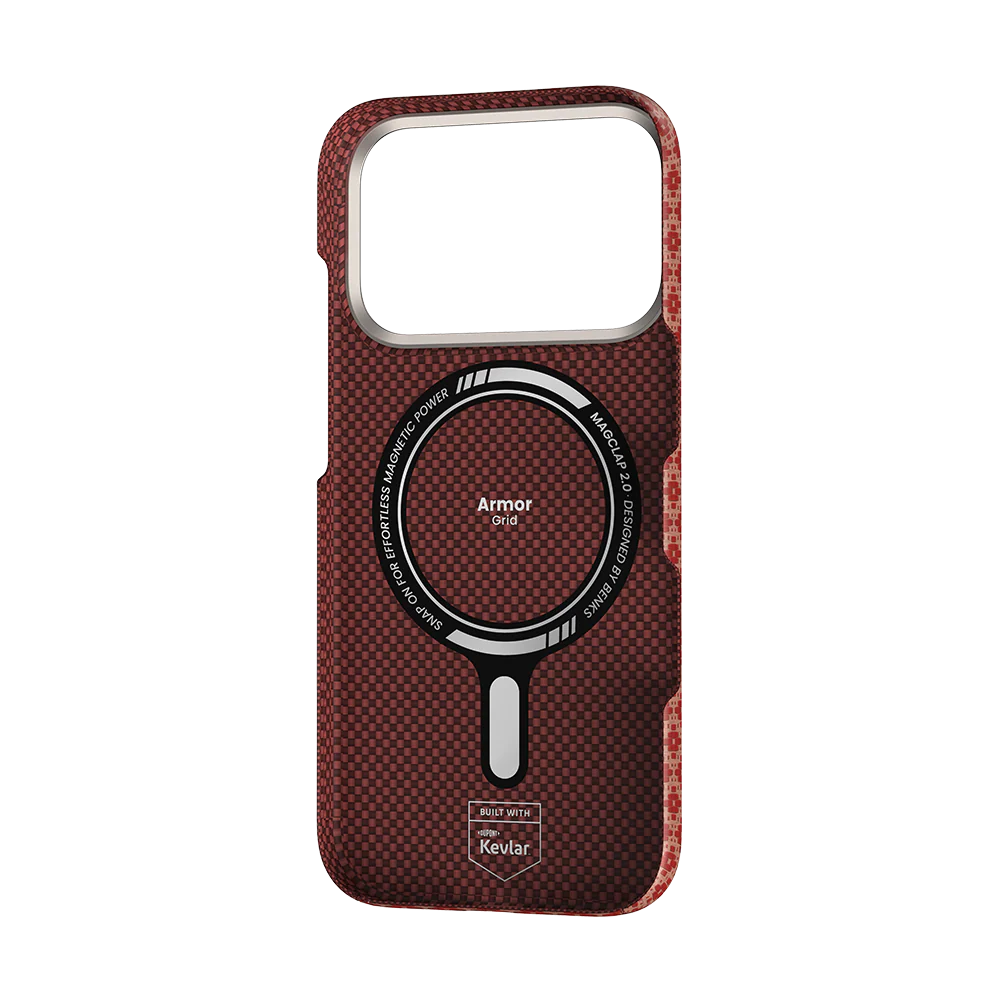 BENKS Armor Grid Armor Air Case built with Kevlar® Case for iPhone 17 Pro (Orange)