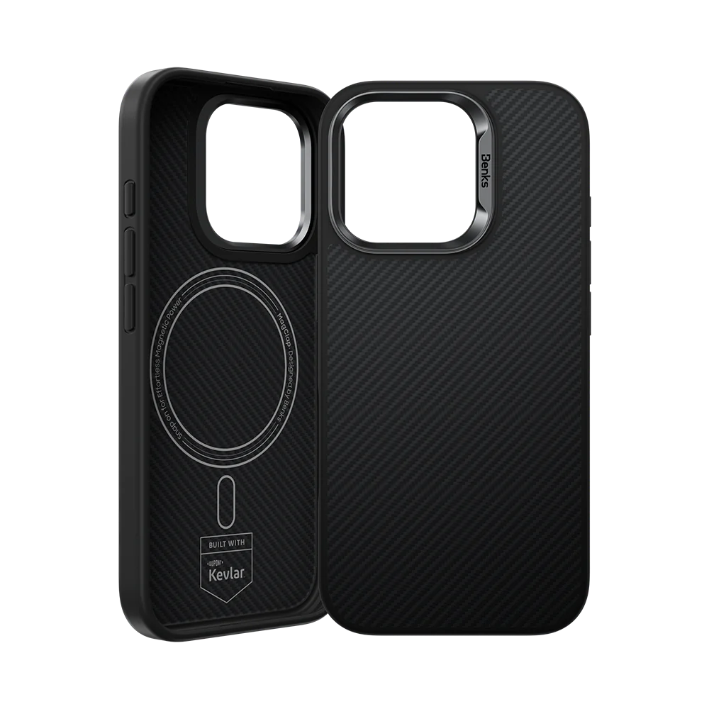 BENKS Armor Pro Carbon Fibre  Case built with Kevlar® 600D for iPhone 16 Pro Max