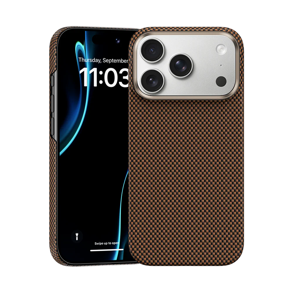 BENKS ArmorTint Case built with Kevlar® Carbon Fibre for iPhone 17 Pro Max (Brown)