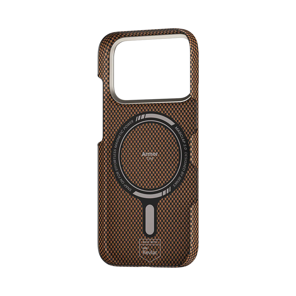BENKS ArmorTint Case built with Kevlar® Carbon Fibre for iPhone 17 Pro Max (Brown)