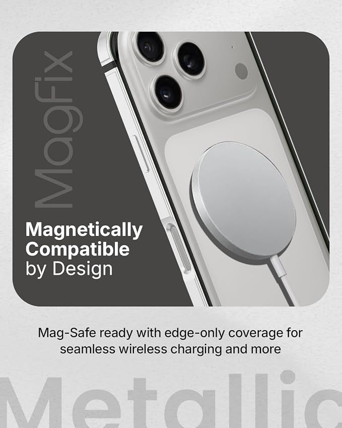 Metallic Bumper Case For iPhone 17 Pro Max / 18 Pro Max (Silver) (Code:5042)