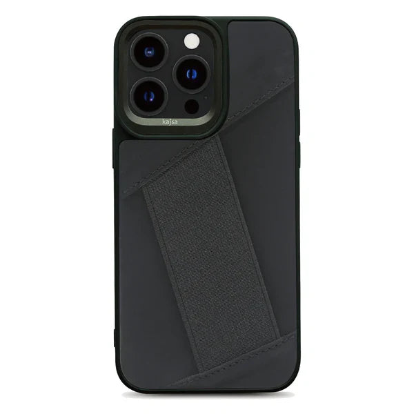 Preppie Collection - Elastic Hand Grip back case for iPhone 15 Pro Max