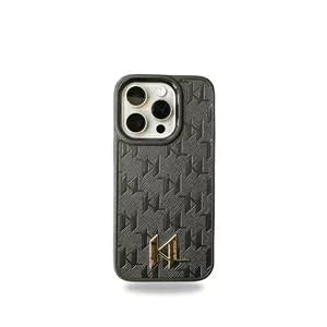 Branded Luxury Leather K A R L Case for iPhone 14 Pro