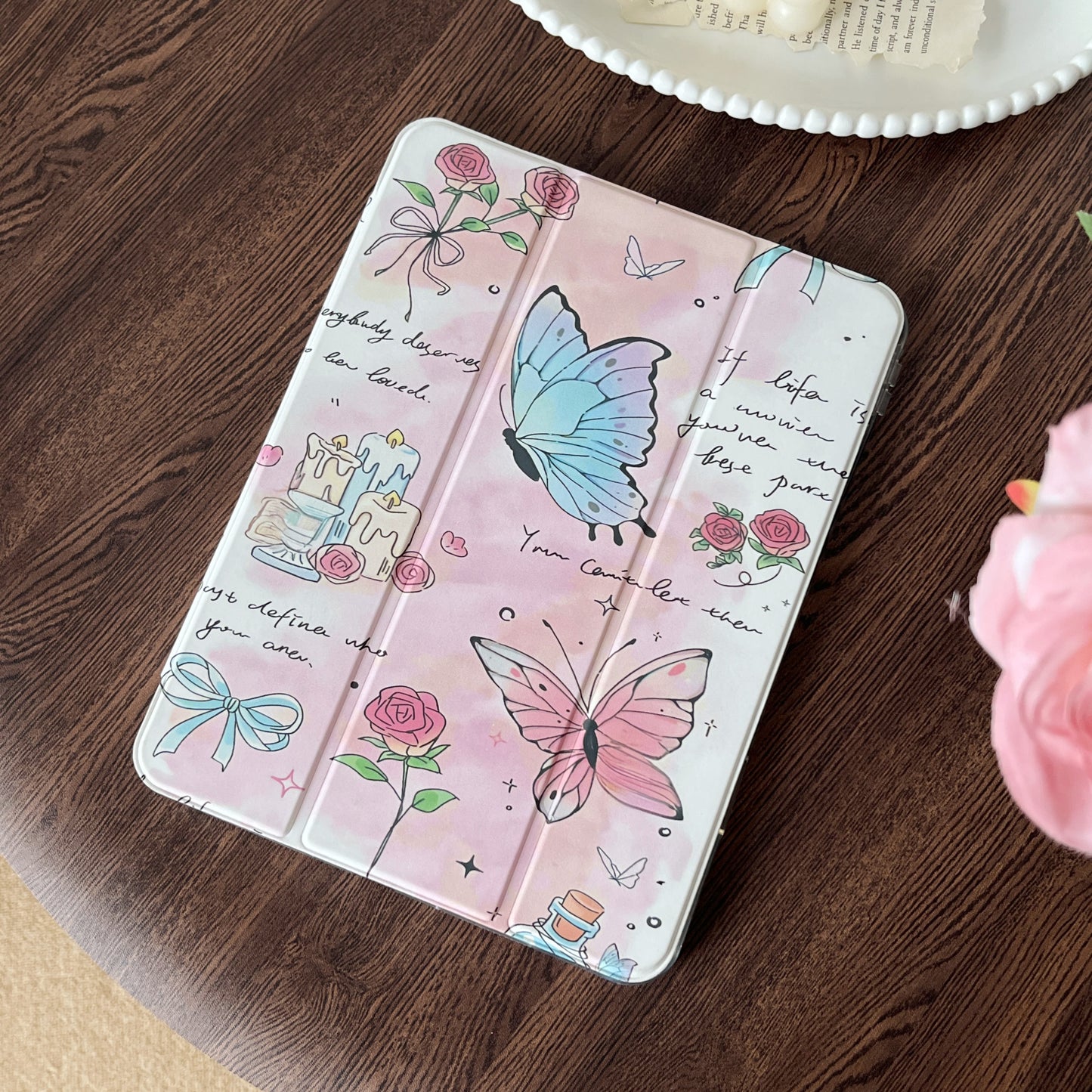 Butterfly Design Case For iPad 10.9(10thGen)/iPad A16(2025)(11thGen)(Light Pink)