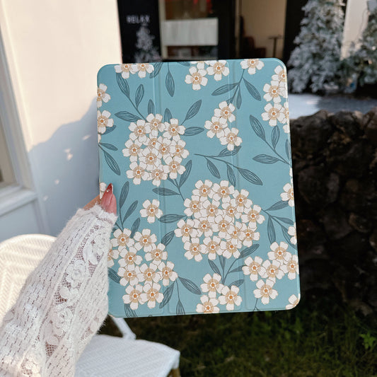 Floral Design Case For iPad 10.9(10thGen)/iPad A16(2025)(11thGen)(Blue)