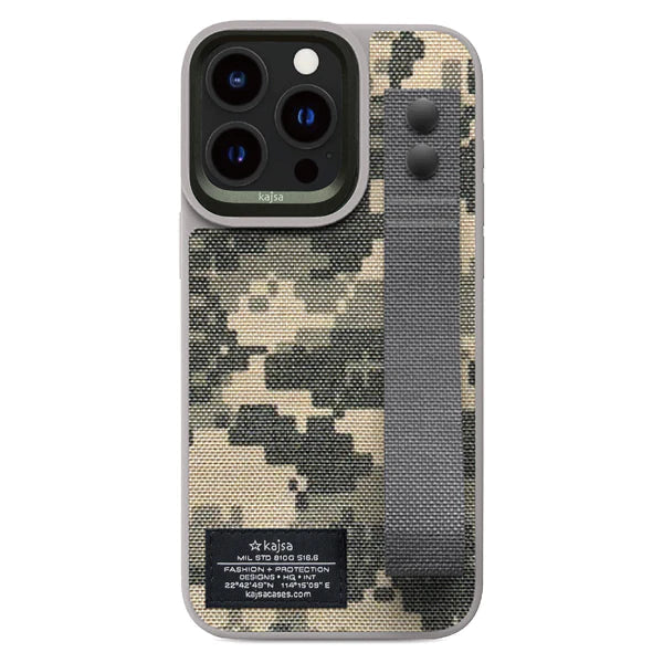 KAJSA Military Collection - Straps Back Case for iPhone 15 Pro Max (Grey)