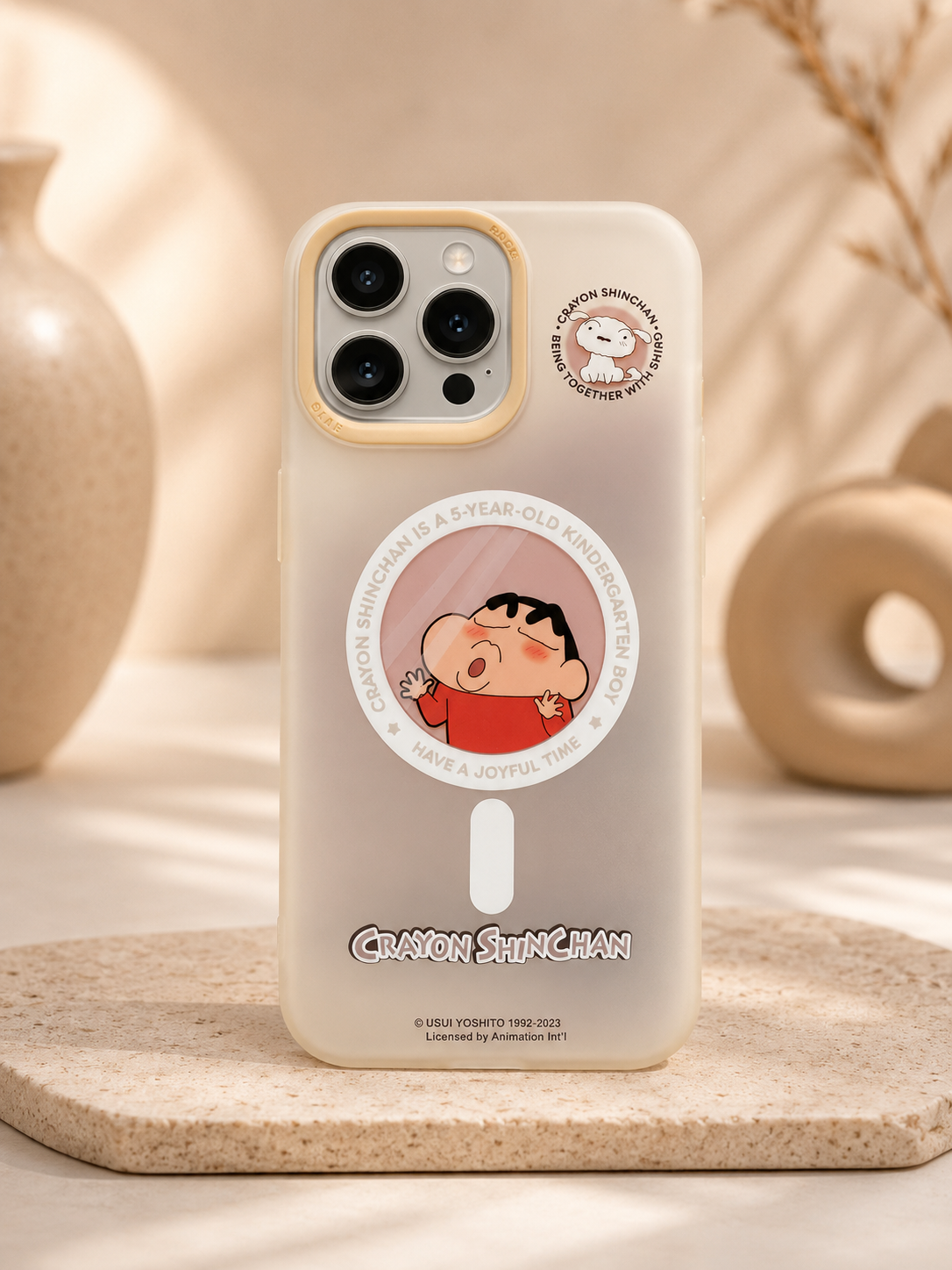 Rock Matte Finish Series Case For iPhone15 Pro Max (Shinchan Kishinmag)
