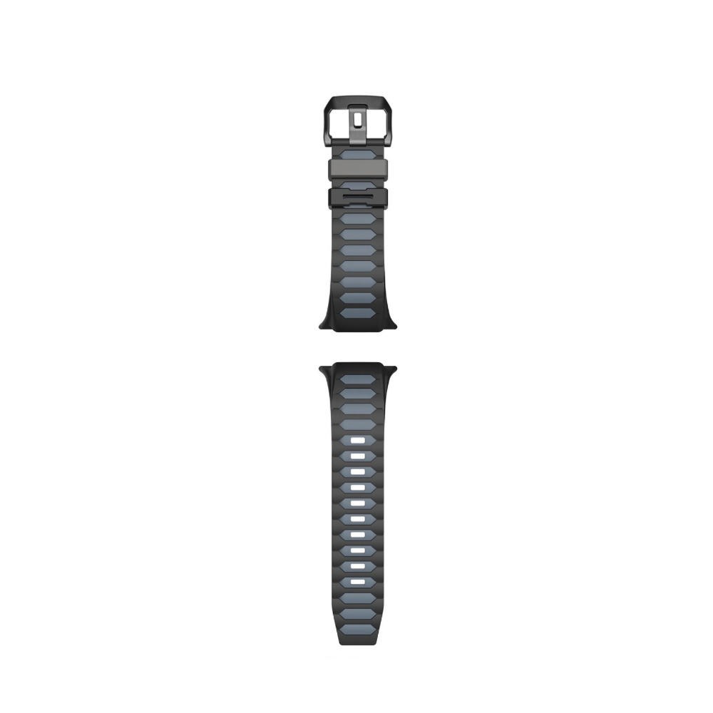 Dual Colour Soft Silicon Band For Apple Watch 44/45/46/49 mm (Anchor Blue/Black)