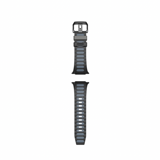 Dual Colour Soft Silicon Band For Apple Watch 44/45/46/49 mm (Anchor Blue/Black)