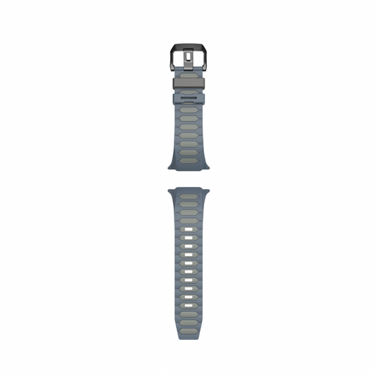 Dual Colour Soft Silicon Band For Apple Watch 44/45/46/49 mm (Grey/Anchor Blue)