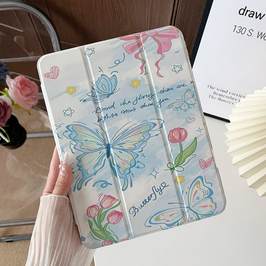 Butterfly Design Case For iPad 10.9(10thGen)/iPad A16(2025)(11thGen)(Light Blue)