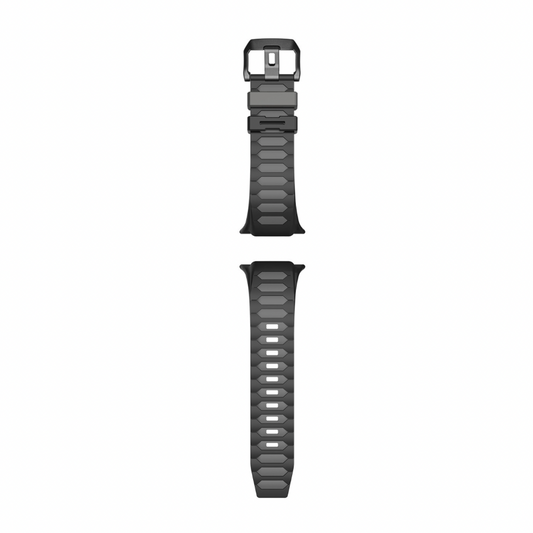 Dual Colour Soft Silicon Band For Apple Watch 44/45/46/49 mm (Coal Black/Black)