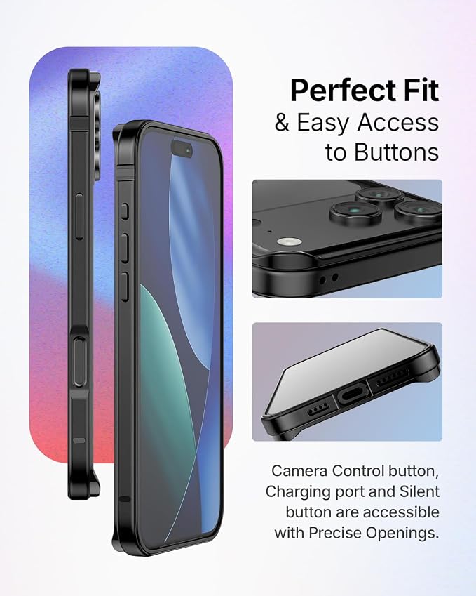 Metallic Bumper Case For iPhone 17 Pro Max / 18 Pro Max (Black) (Code:5043)