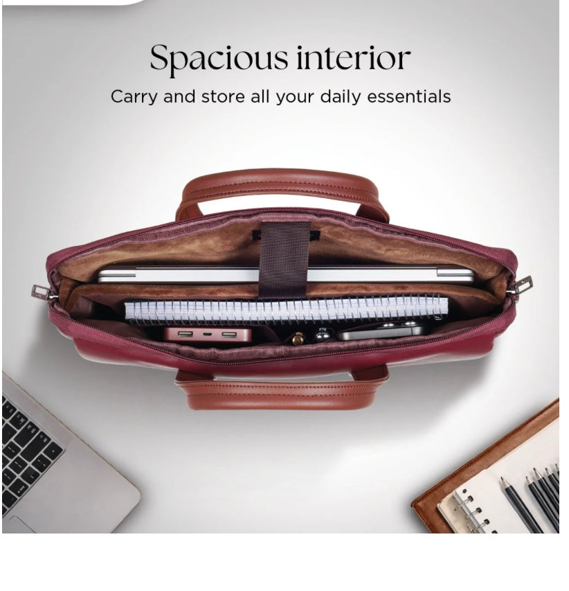 Elan Sleeve Slim Laptop Bag For Upto 16 Inch Macbook/Laptop(Maroon)