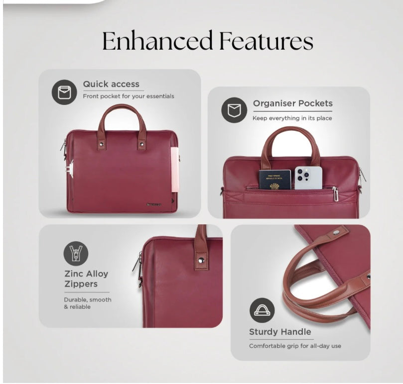 Elan Sleeve Slim Laptop Bag For Upto 16 Inch Macbook/Laptop(Maroon)