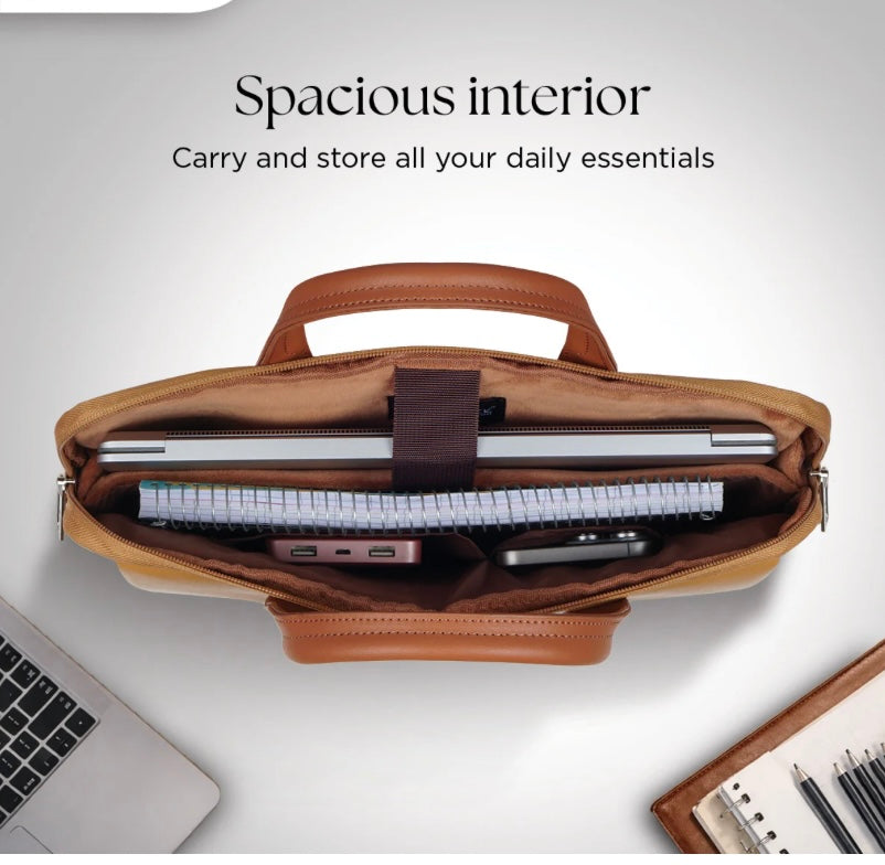 Elan Sleeve Slim Laptop Bag For Upto 16 Inch Macbook/Laptop(Mustard)
