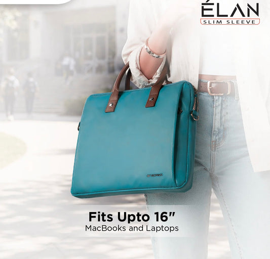 Elan Sleeve Slim Laptop Bag For Upto 16 Inch             Macbook/Laptop(Blue)