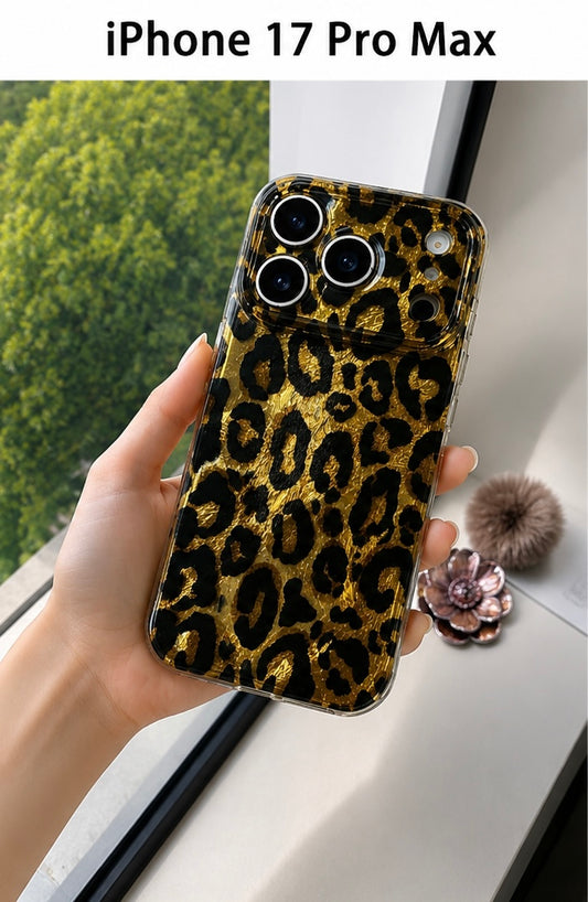 Leopard Pattern Case For iPhone 17Pro Max(Golden)
