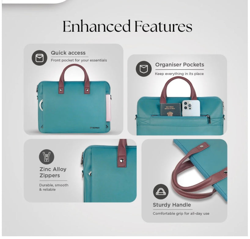 Elan Sleeve Slim Laptop Bag For Upto 13 Inch To 14.2 Inch Macbook/Laptop (Blue)