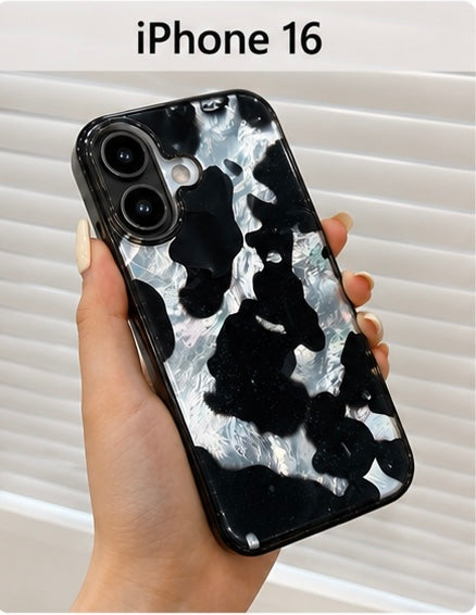 Animal Pattern Case For iPhone 16(Black/Silver)
