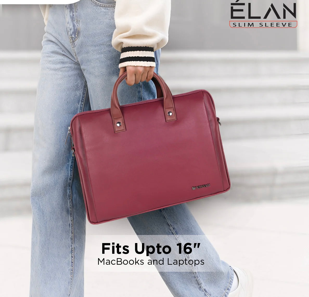 Elan Sleeve Slim Laptop Bag For Upto 16 Inch Macbook/Laptop(Maroon)