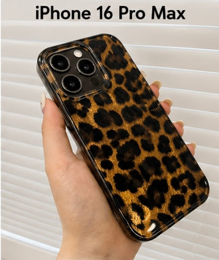 Leopard Pattern  Case for iPhone 16 Pro Max (Golden)