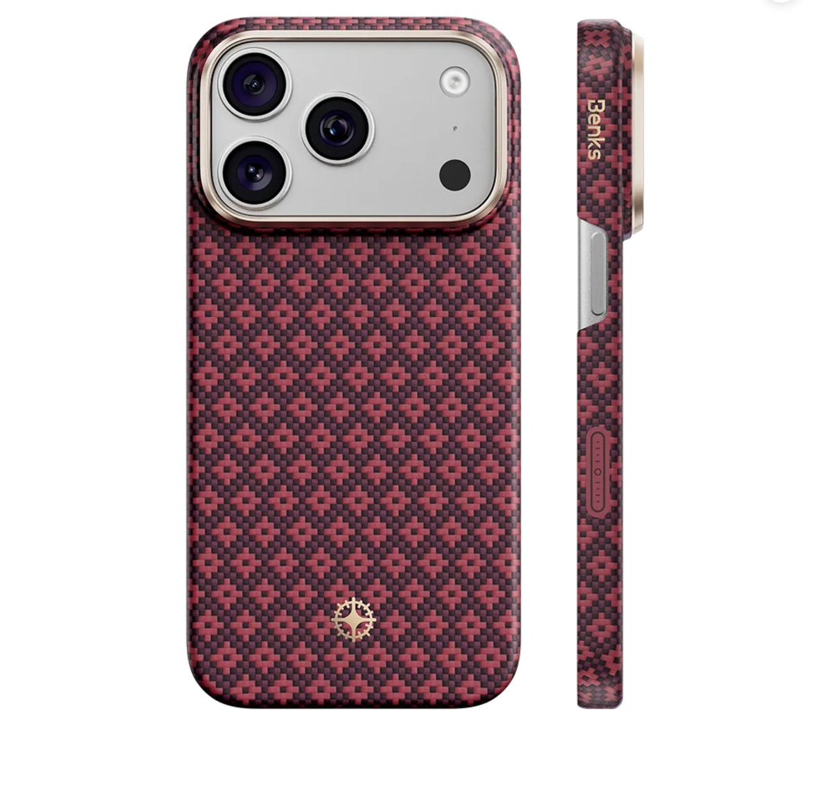 Benks ArmorGrid Air Cherry Purple Case built with Kevlar Case For iPhone 17 Pro / 18 Pro (Burgundy) (Code:5253)