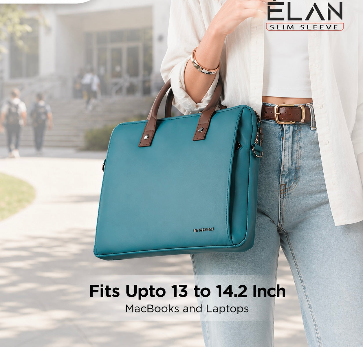 Elan Sleeve Slim Laptop Bag For Upto 13 Inch To 14.2 Inch Macbook/Laptop (Blue)