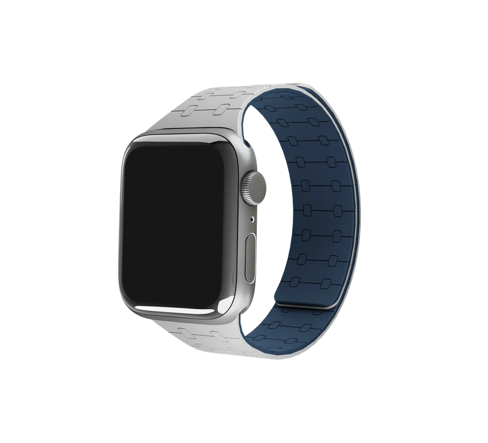 Silicon Magnetic Strap for Apple Watch 42/44/45 & 49mm (Ultra & Ultra 2) (Light Grey/Sky Blue)